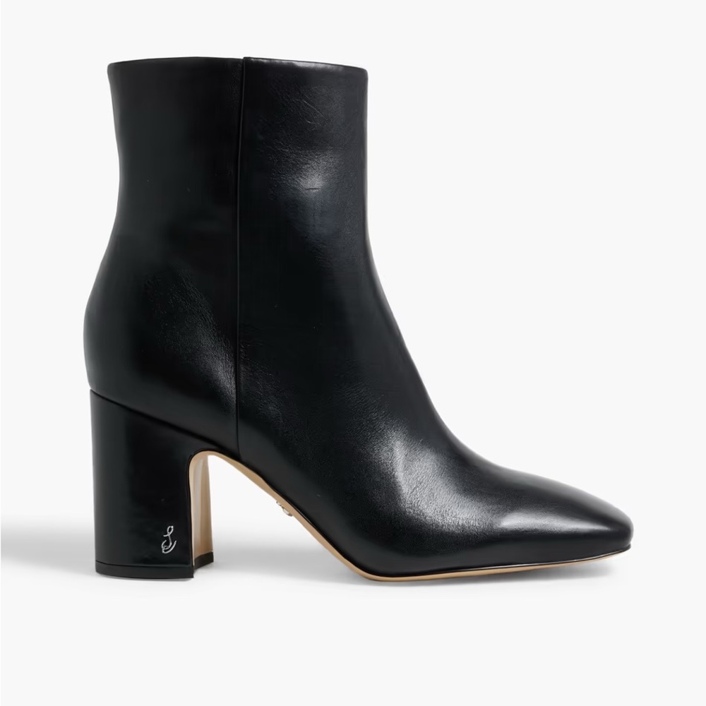 Sam Edelman Fawn Leather Ankle Boots in Black Size 9.5